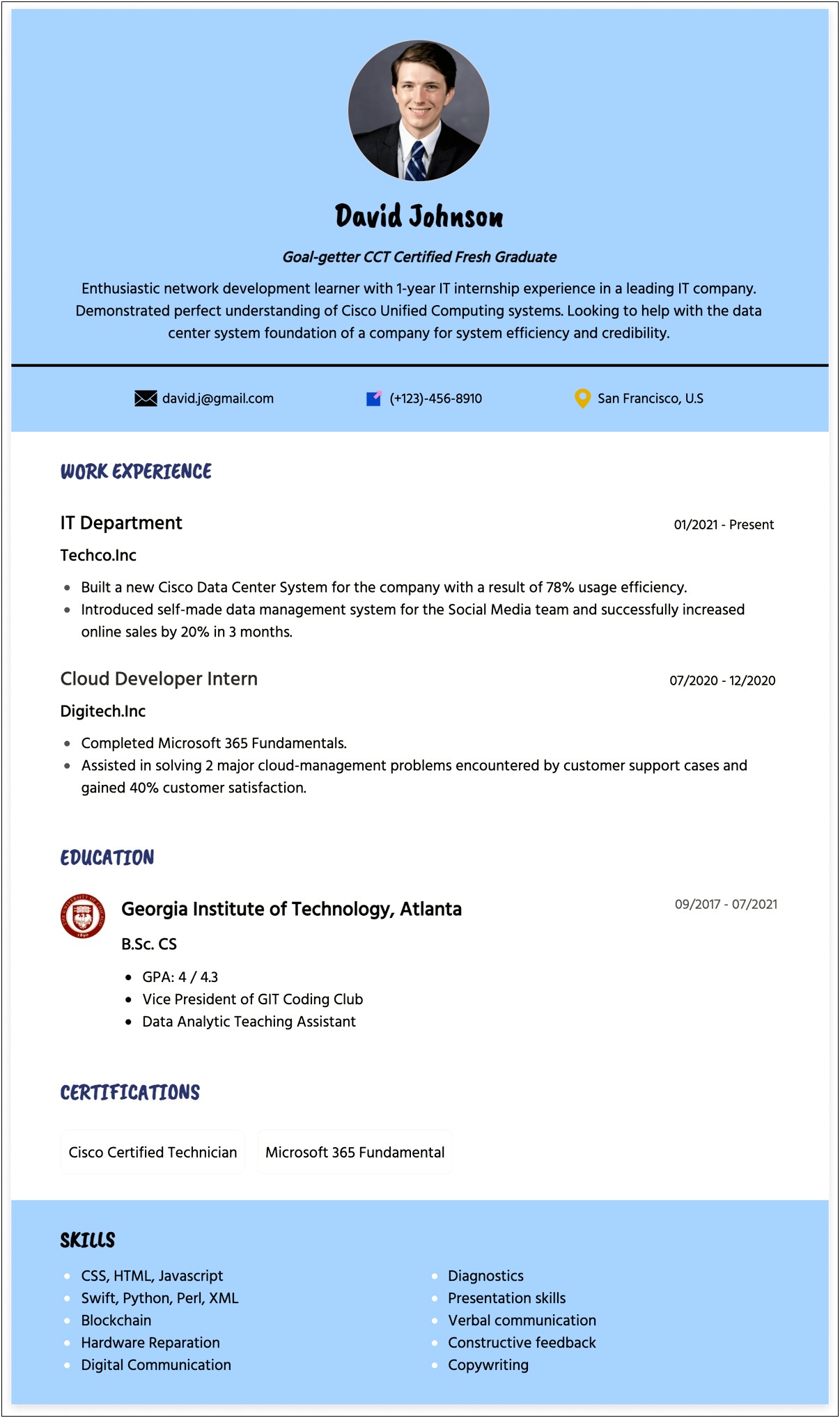 Resume Headline Examples For Information Technology