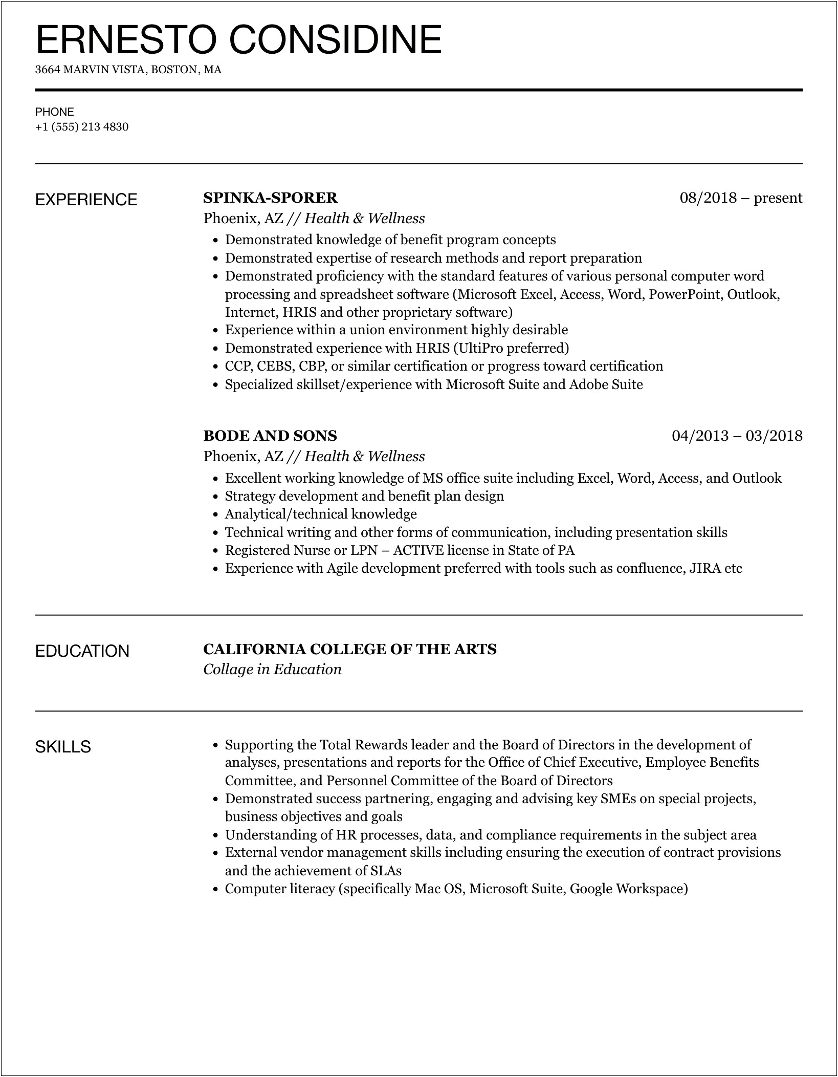 Resume Help Free For Health Wellness And Promotion
