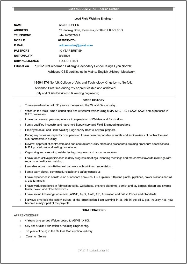 Resume If Attended School Short Time