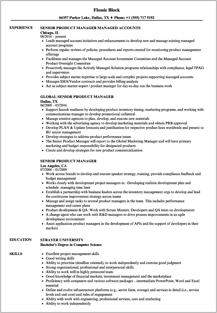 Resume Impact Words For Product Managers