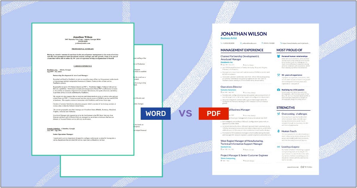 Resume In Word Document Vs Pdf