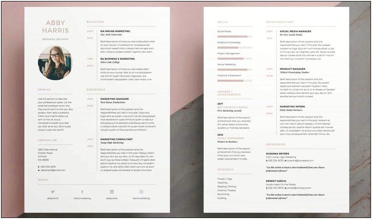 Resume Indesign Layout Examples Public Relations