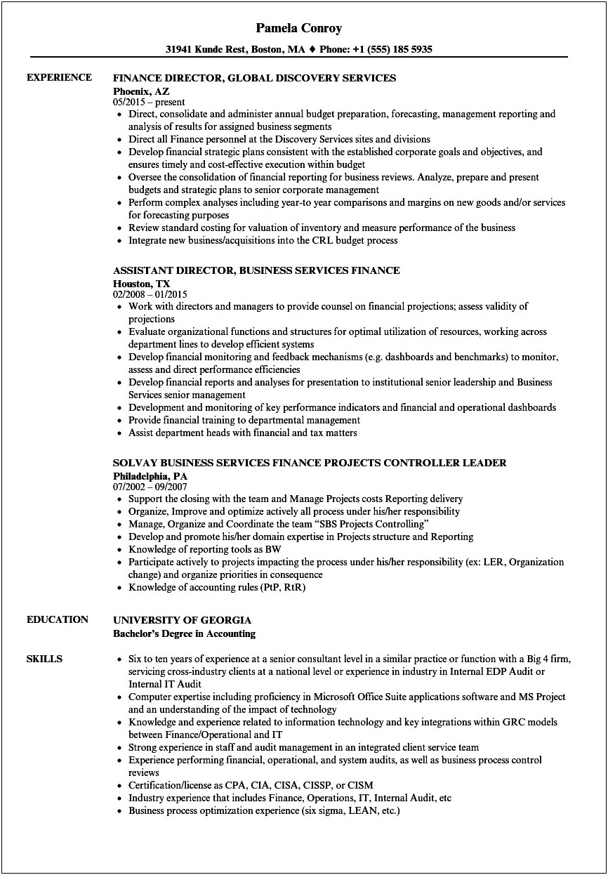 Resume Job Description Of A Financial Services Specialist