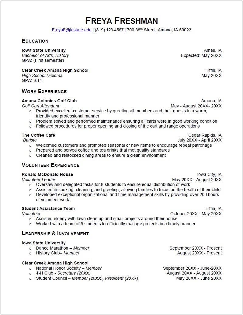 Resume Lafayette College Samples Career Services