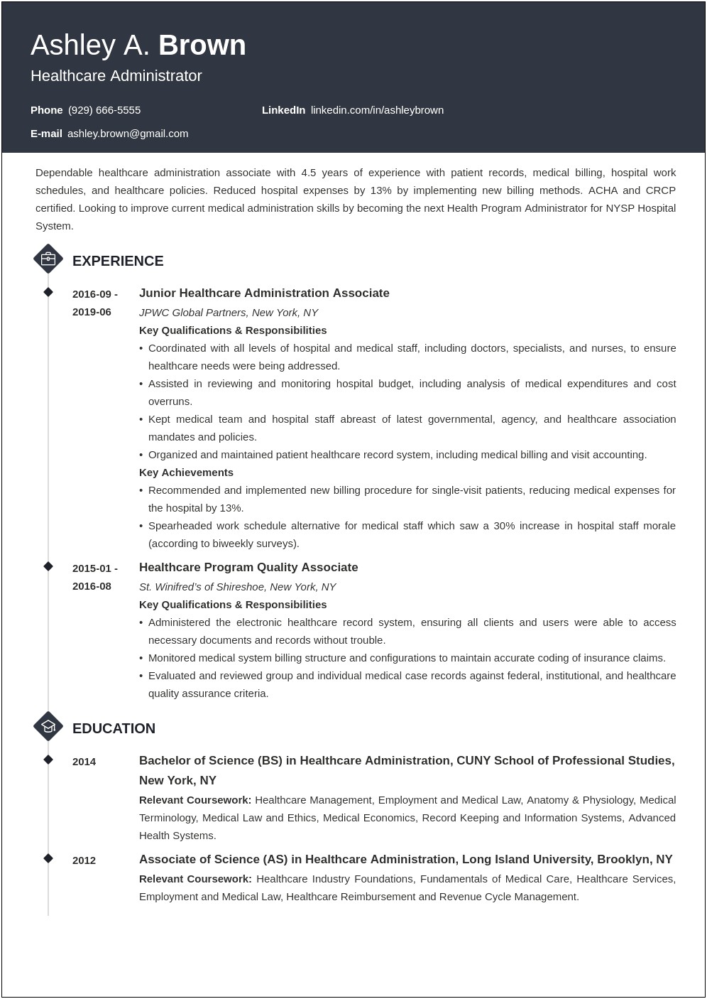 Resume New Skills Update Training Project Manager Healthcare