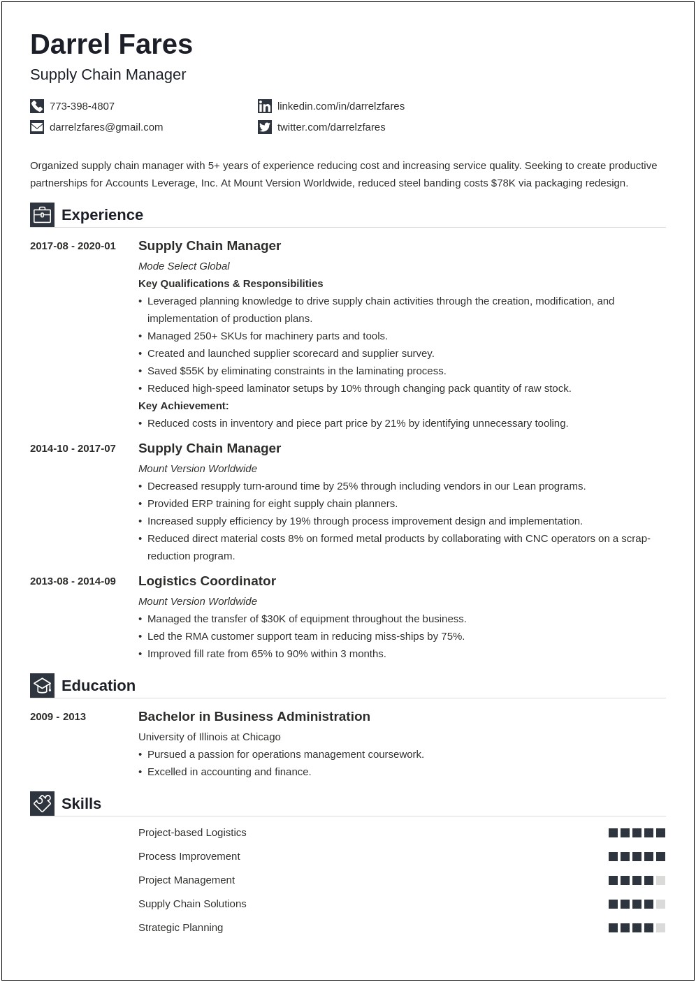 Resume Objection For Moving Into Management