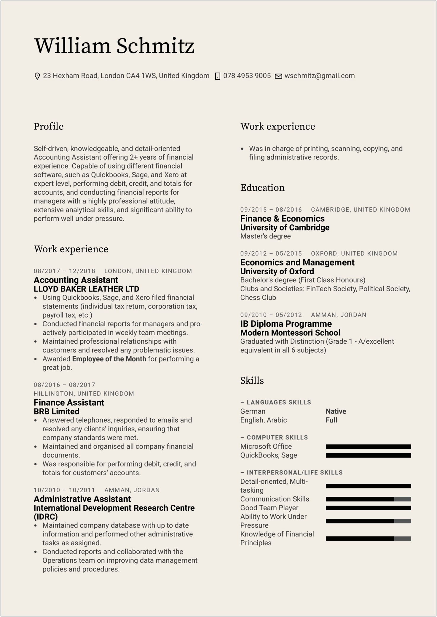 Resume Objective Example For First Accounting Job