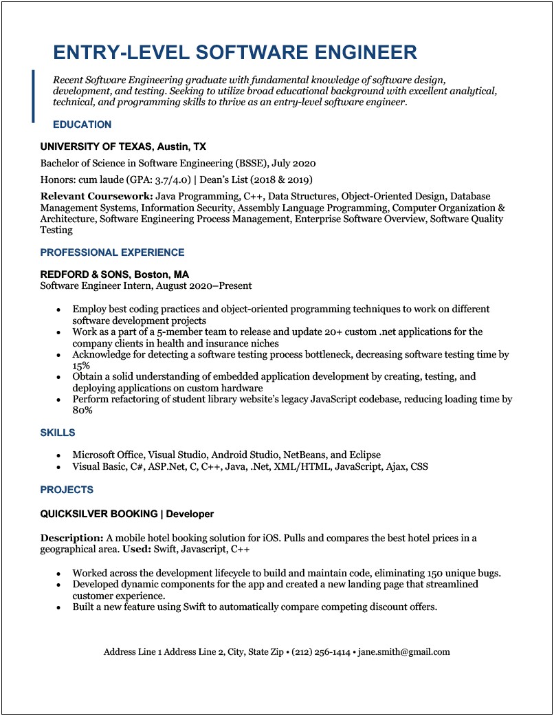 Resume Objective Examples Entry Level Engineering