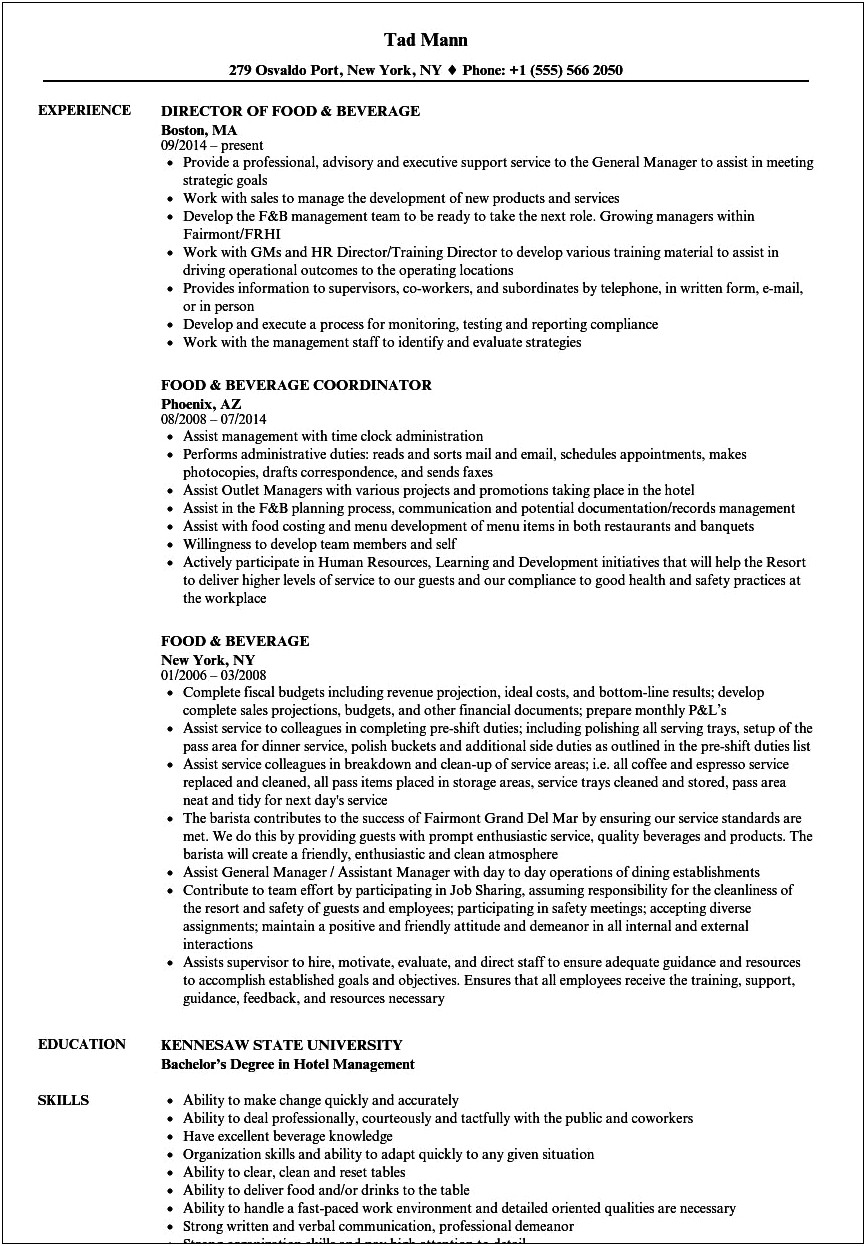 Resume Objective Examples For First Job Fast Food