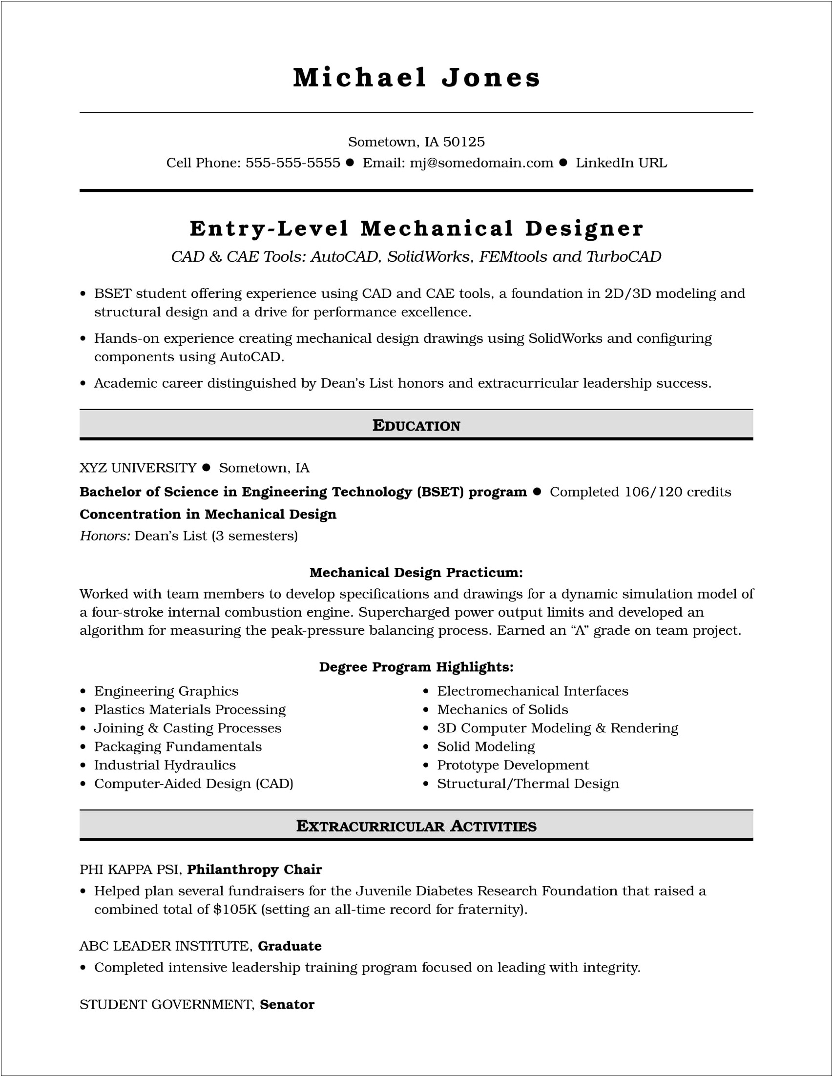 Resume Objective Examples For Leadership Program