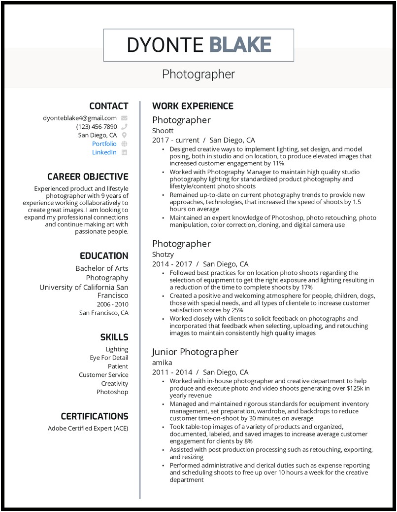Resume Objective Examples For Self Employed