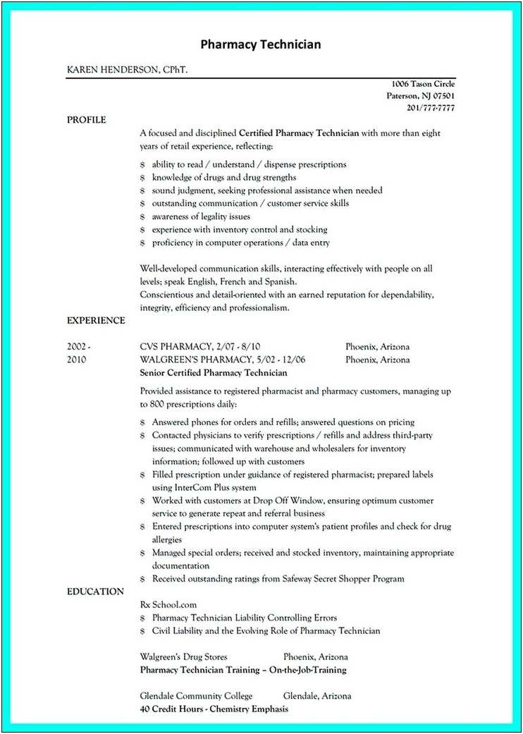 Resume Objective For A Nail Technician