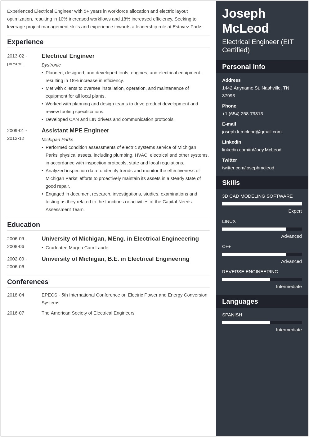 Resume Objective For Fresher Electrical Engineer