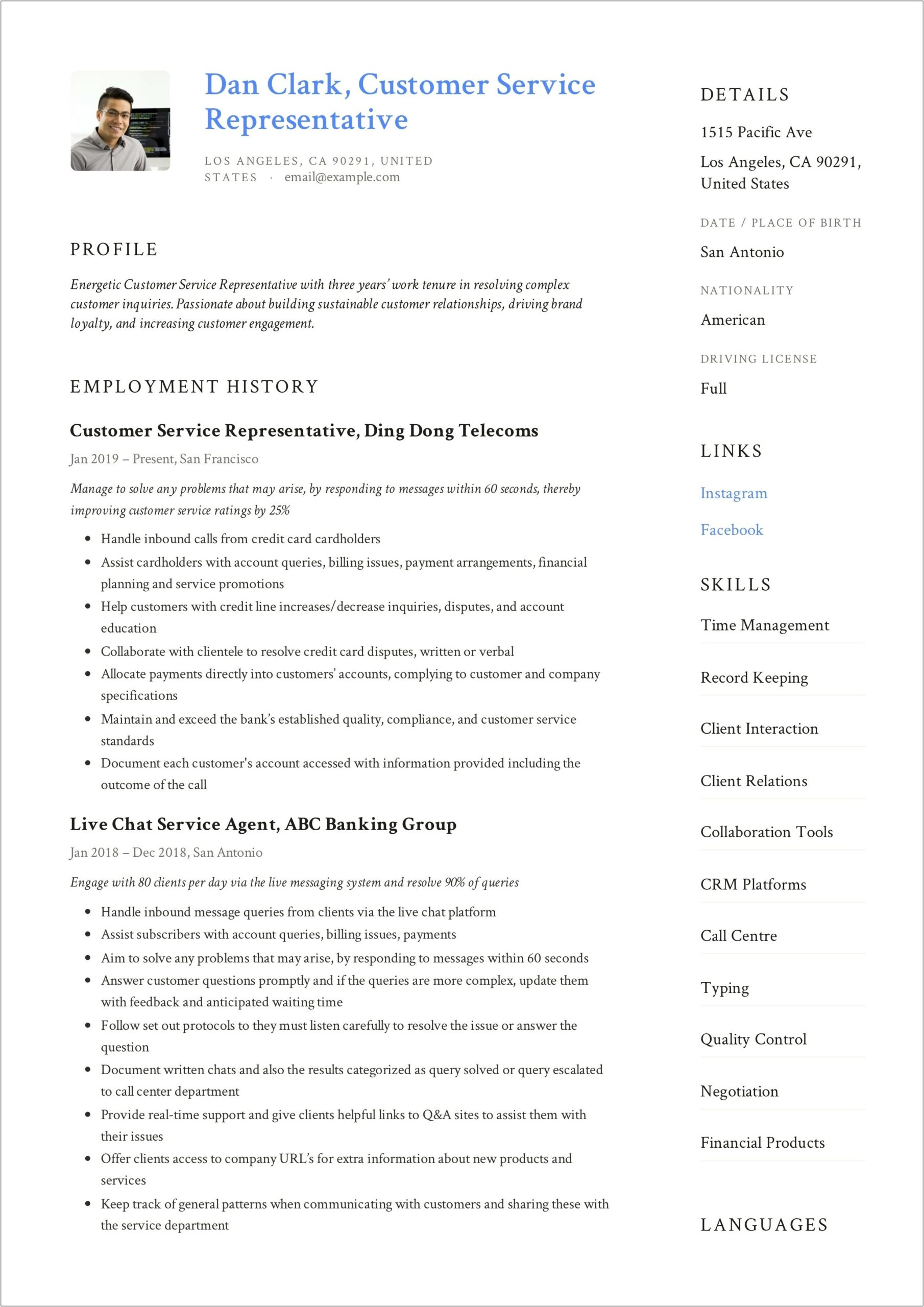 Resume Objective For Guest Service Agent
