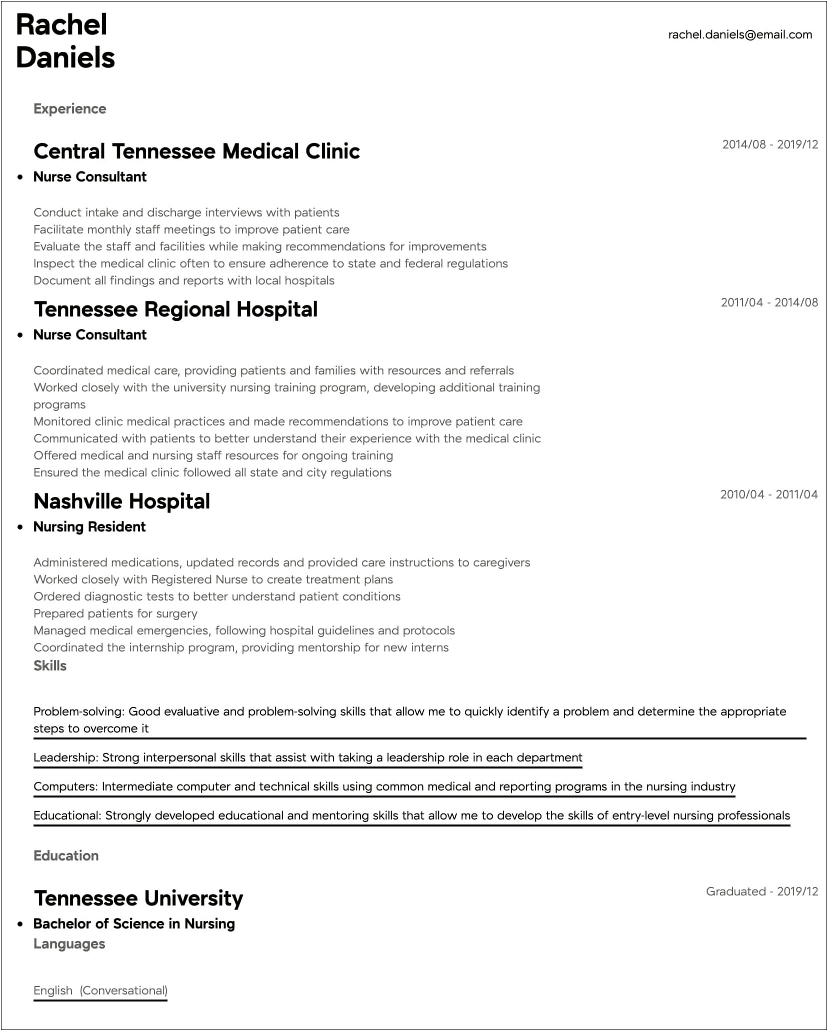 Resume Objective For Mid Level Registered Nurse