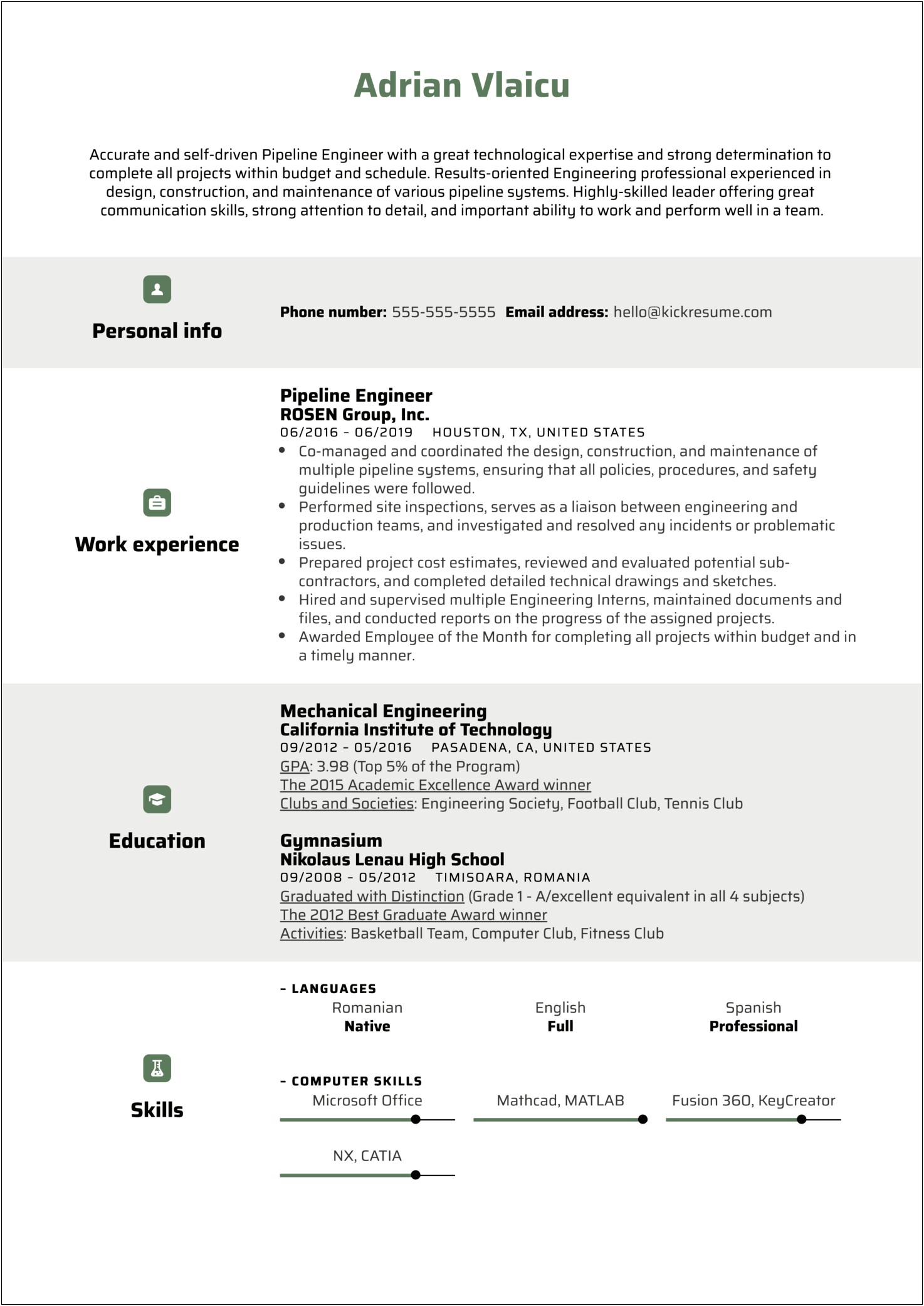 Resume Objective Lines For Engineer