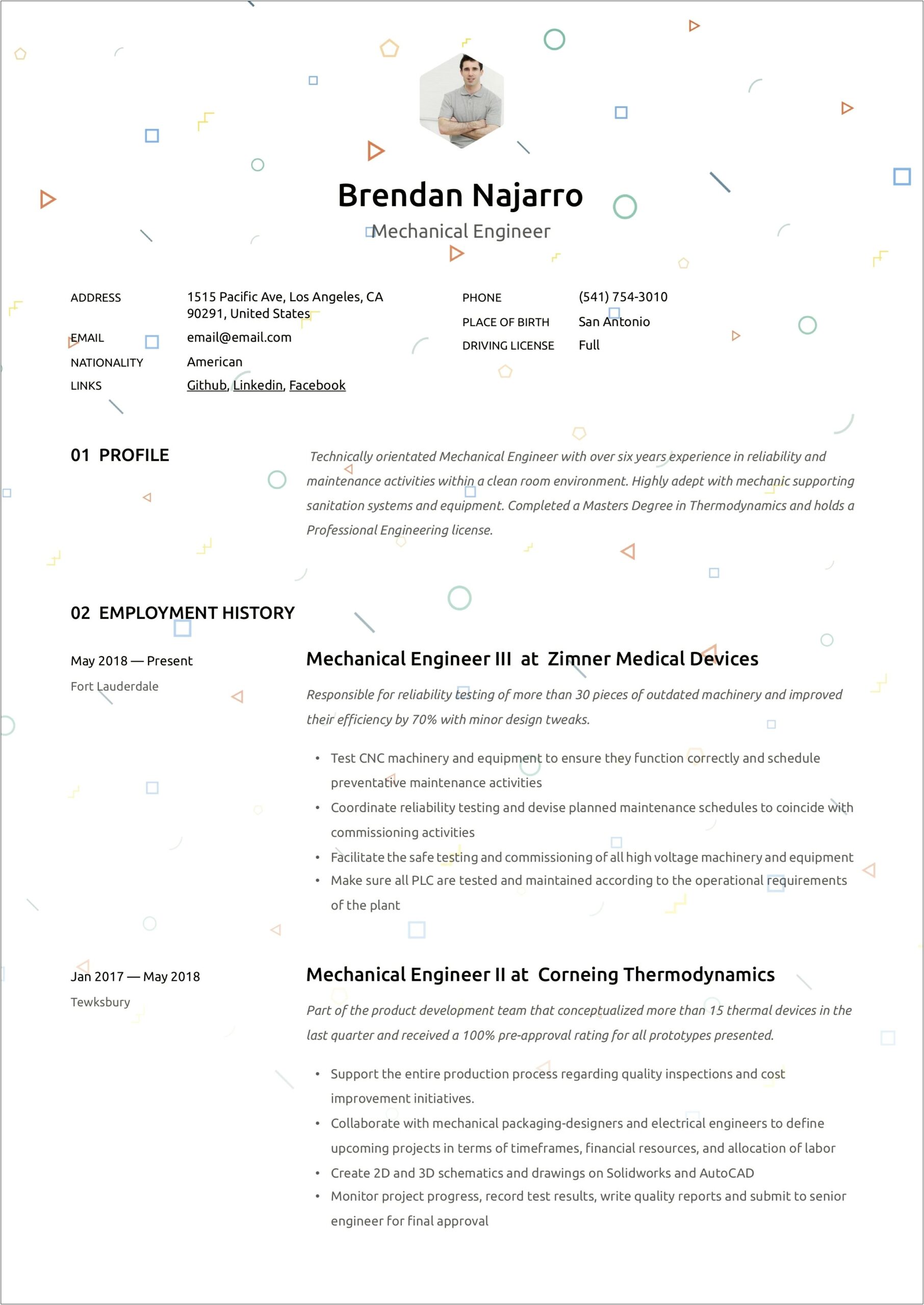 Resume Objective Lines For Mechanical Engineer