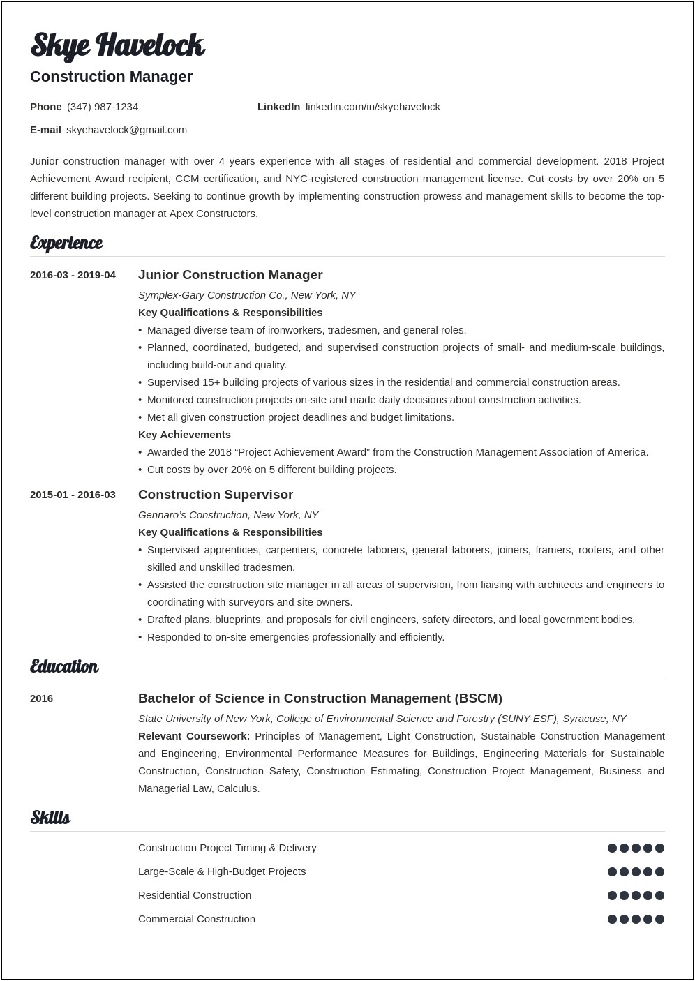 Resume Objective Statement For Project Manager
