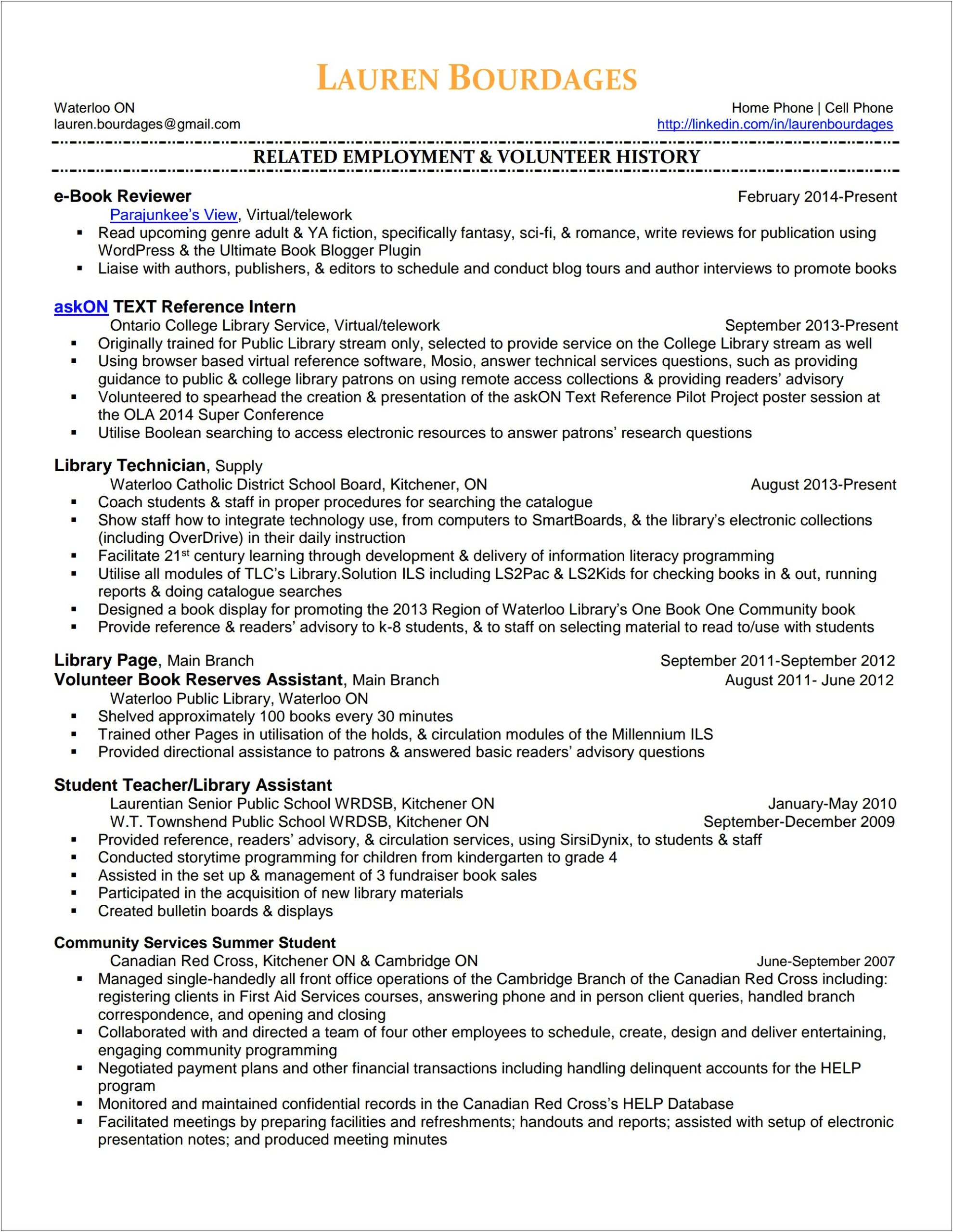 Resume Objective Statements For Library Assistant