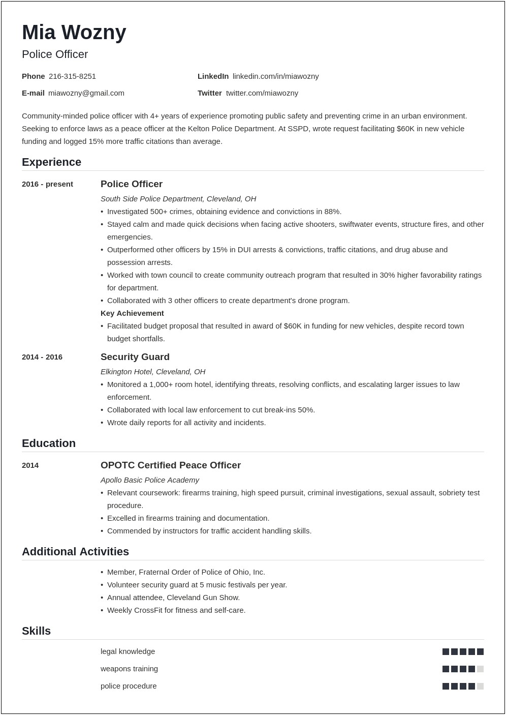 Resume Objectives For Law Enforcement Corrections