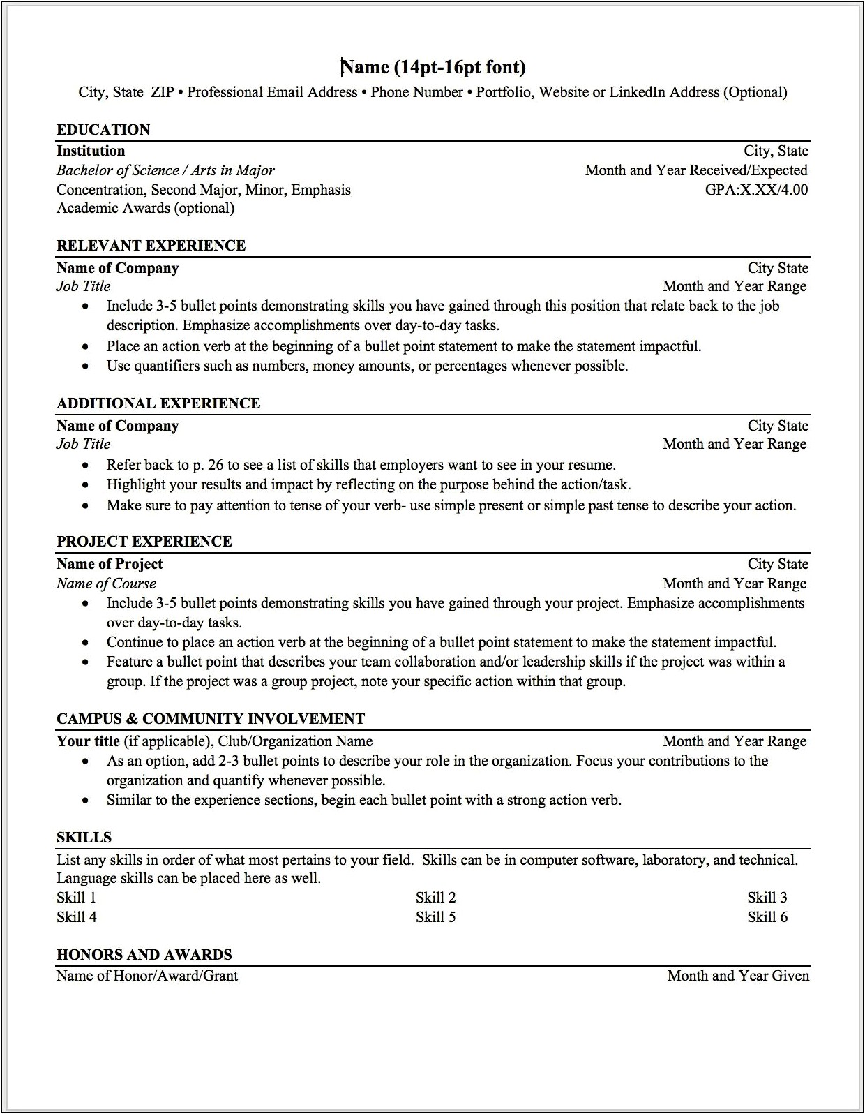 Resume Past Work Experience In Past Tense