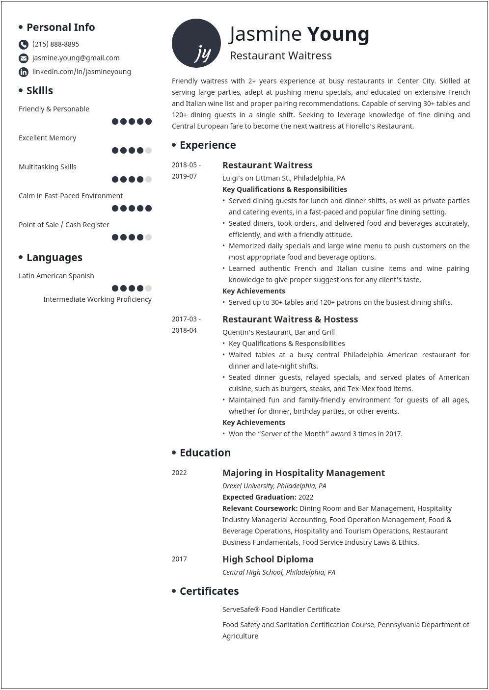 Resume Professional Summary For A 16 Year Old