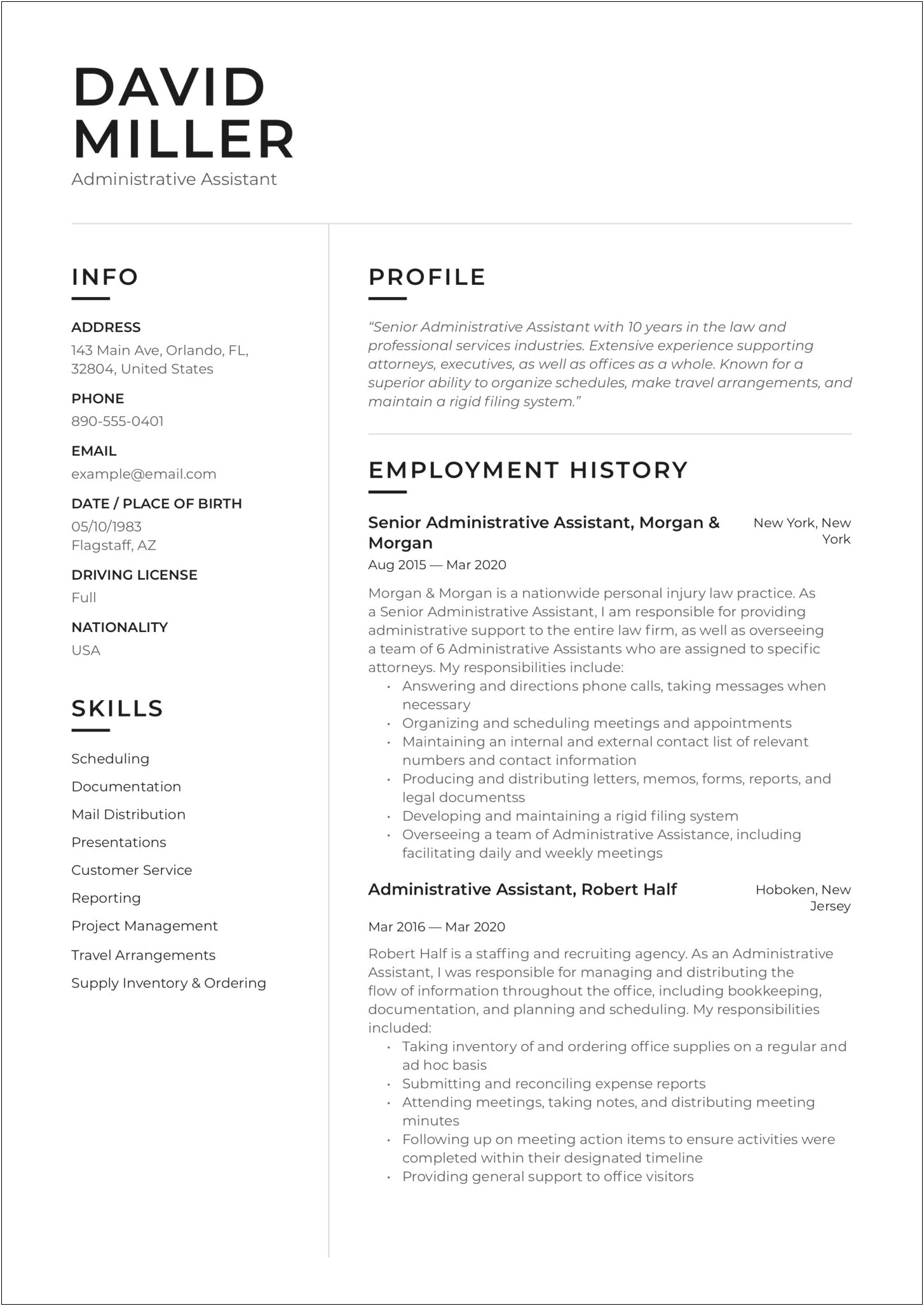 Resume Professional Summary For Office Assistants Free