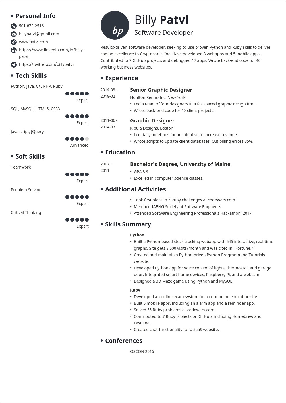 Resume Profile Summary For Career Change