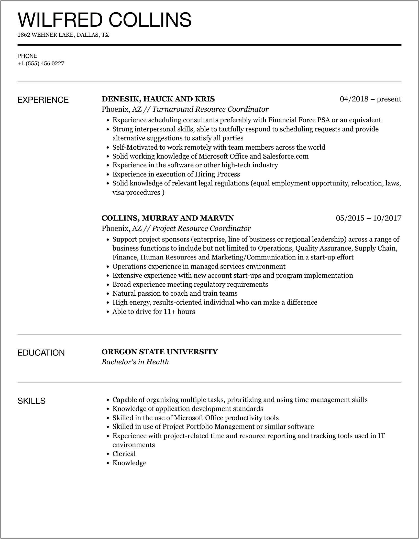 Resume Resourcehealthcare Resume Example Sample Resume Resource