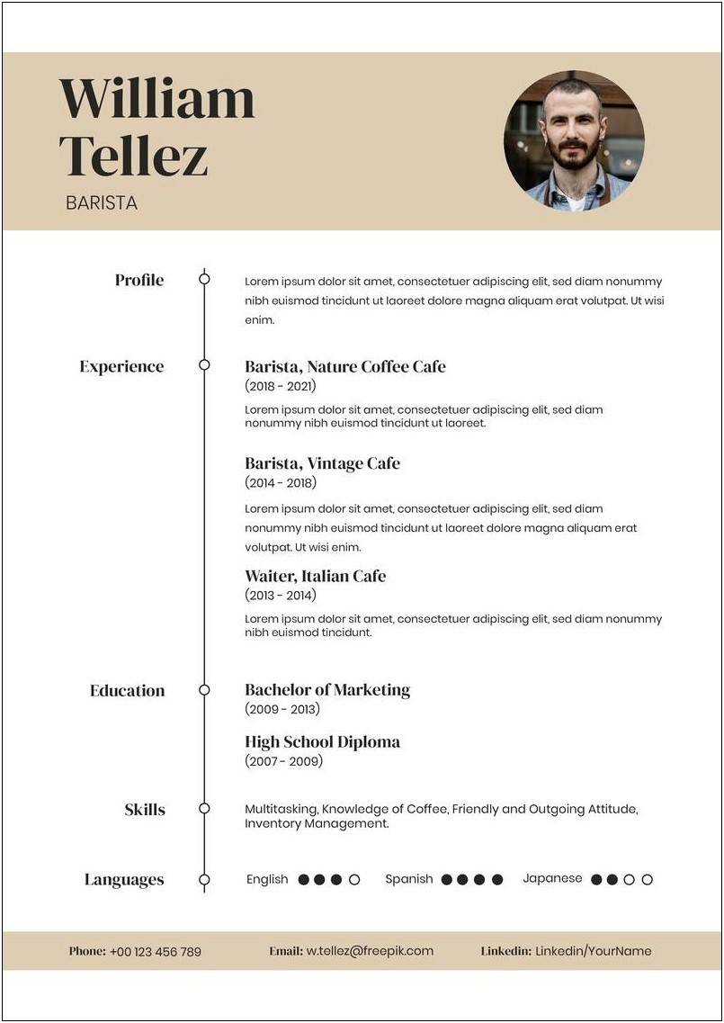 Resume Sample For Barista With Experience