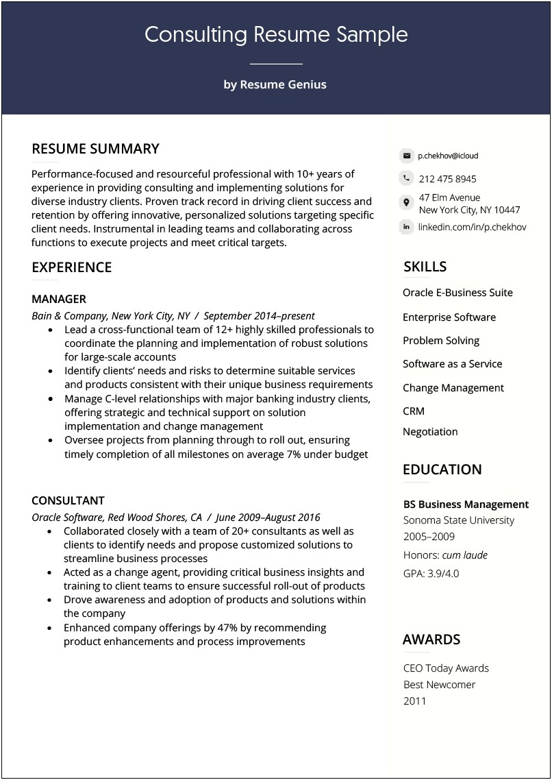 Resume Sample For Supply Chain Management