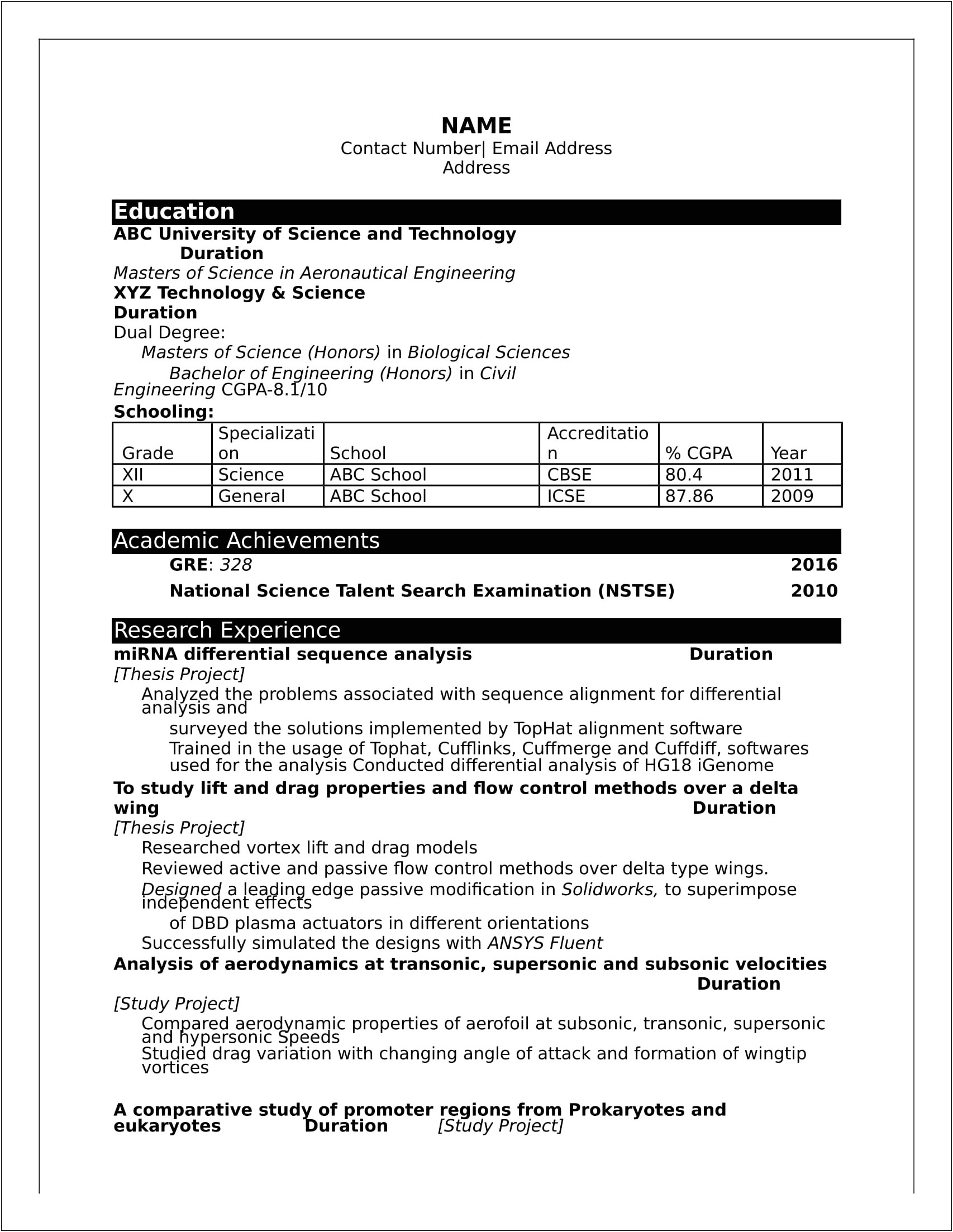 Resume Sample Free Download For Freshers