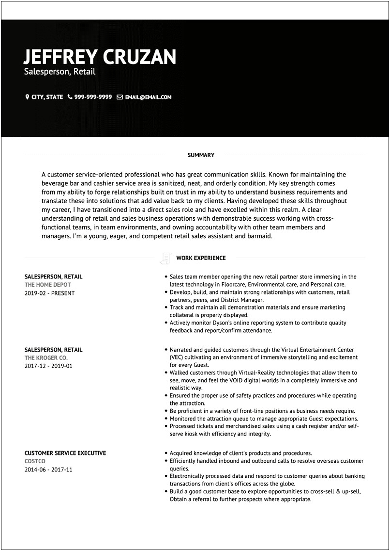 Resume Sample Pro Field Sales Professional Home Depot