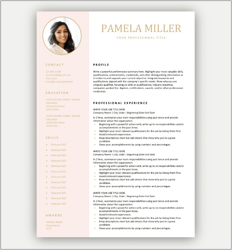 Resume Samples For Experienced Professionals Pdf