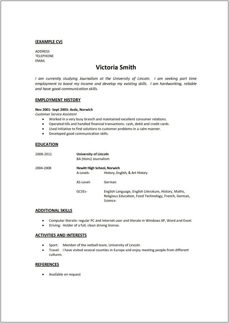 Resume Samples For Job With Experience