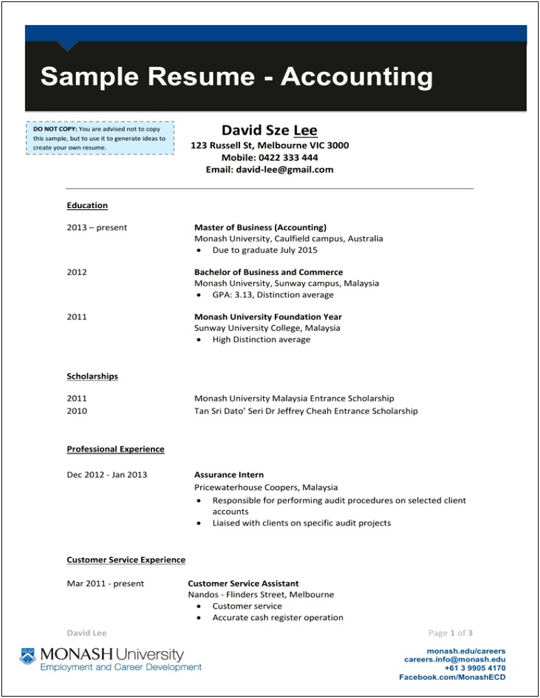 Resume Samples For Lecturer In Commerce