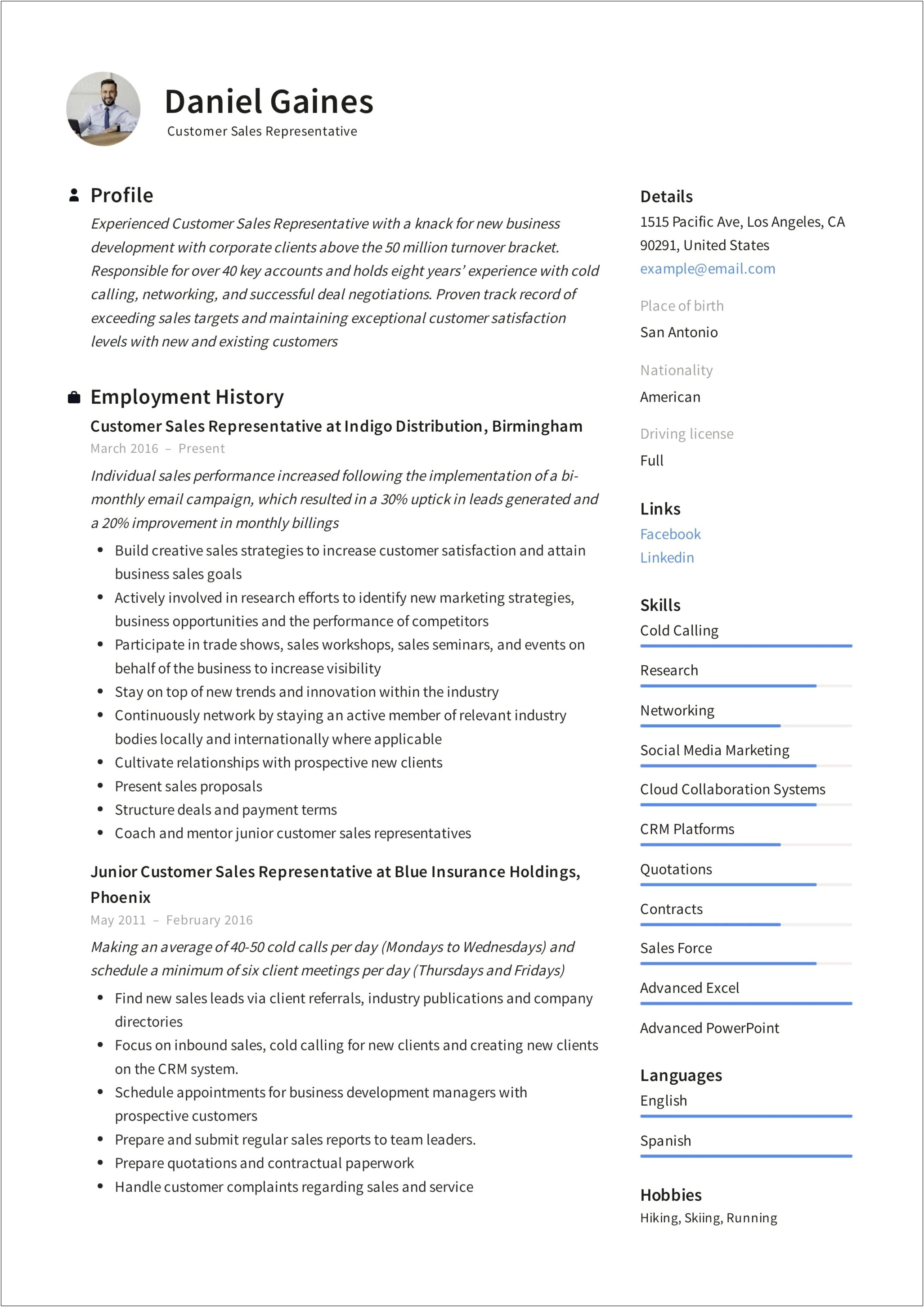 Resume Samples For Retail Sales Consultant Spring Pdf