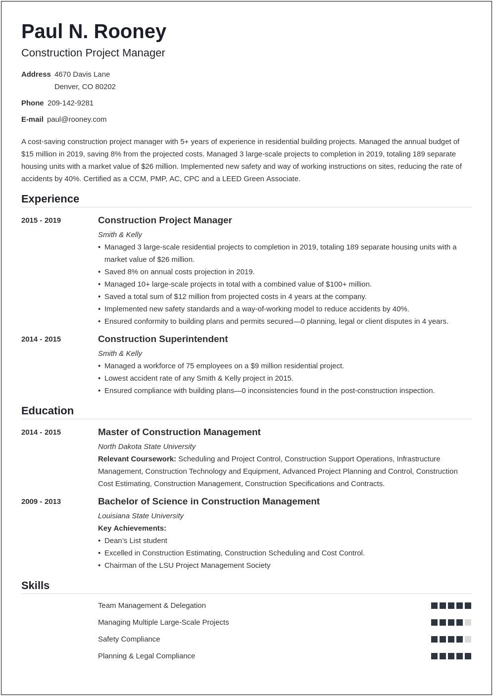 Resume Samples For Self Employed Contractors