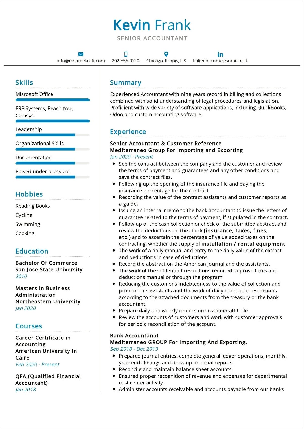 Resume Samples Uiuc Dual Degrees Finance And Accounting
