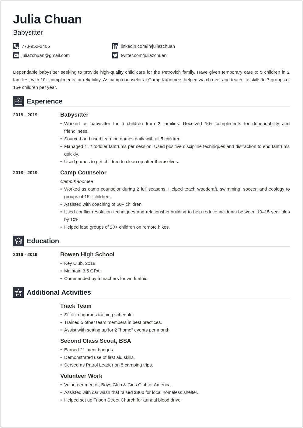Resume Separate Intenrship And Work Experience