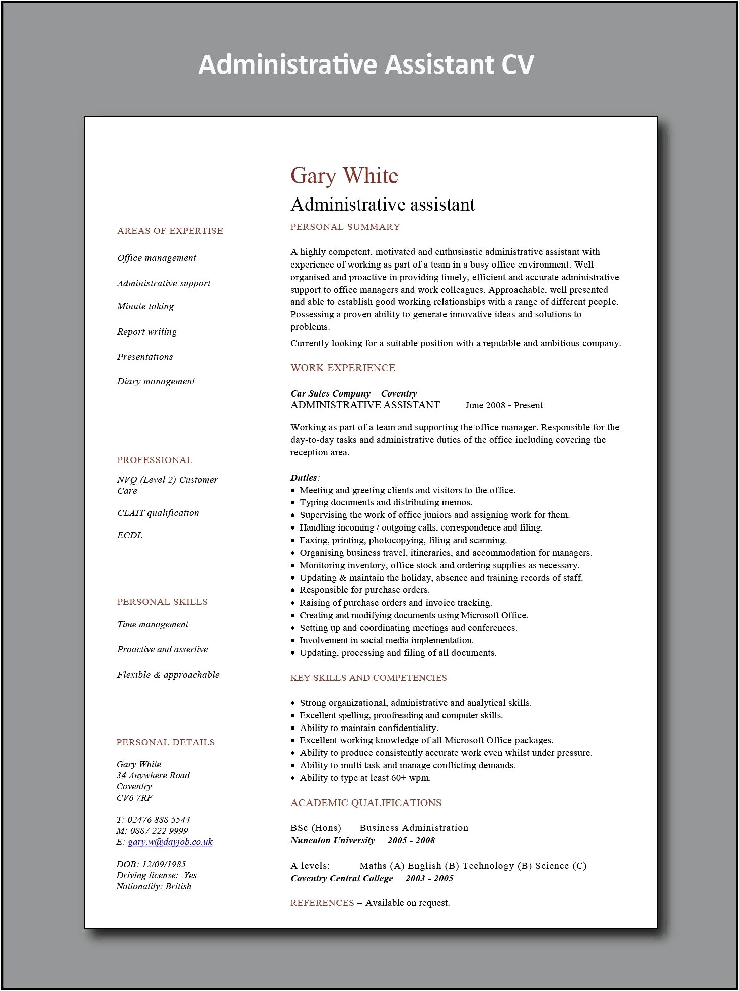 Resume Skills Examples Of Auto Desk Manager