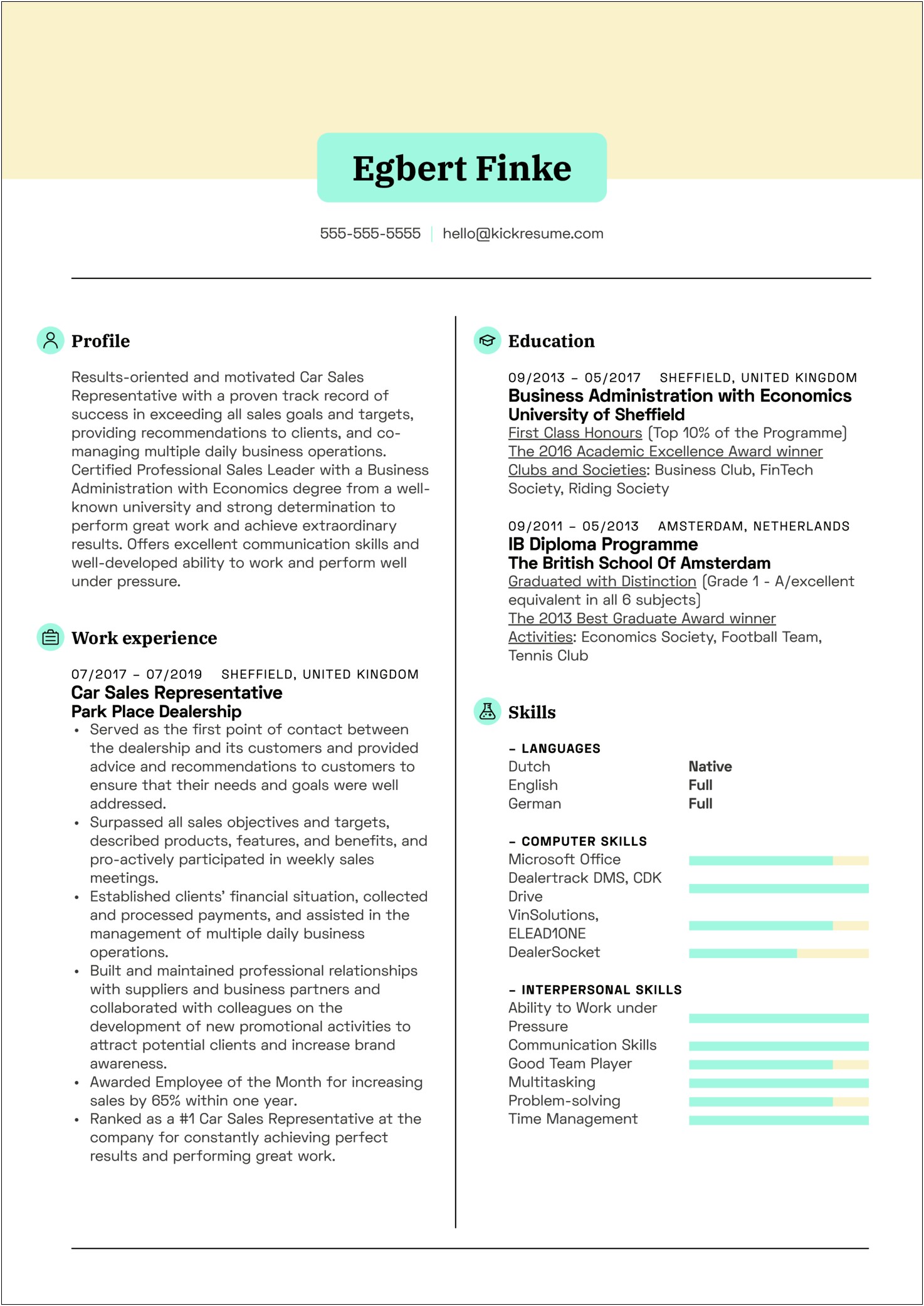Resume Skills Examples Of Auto Sales Manager