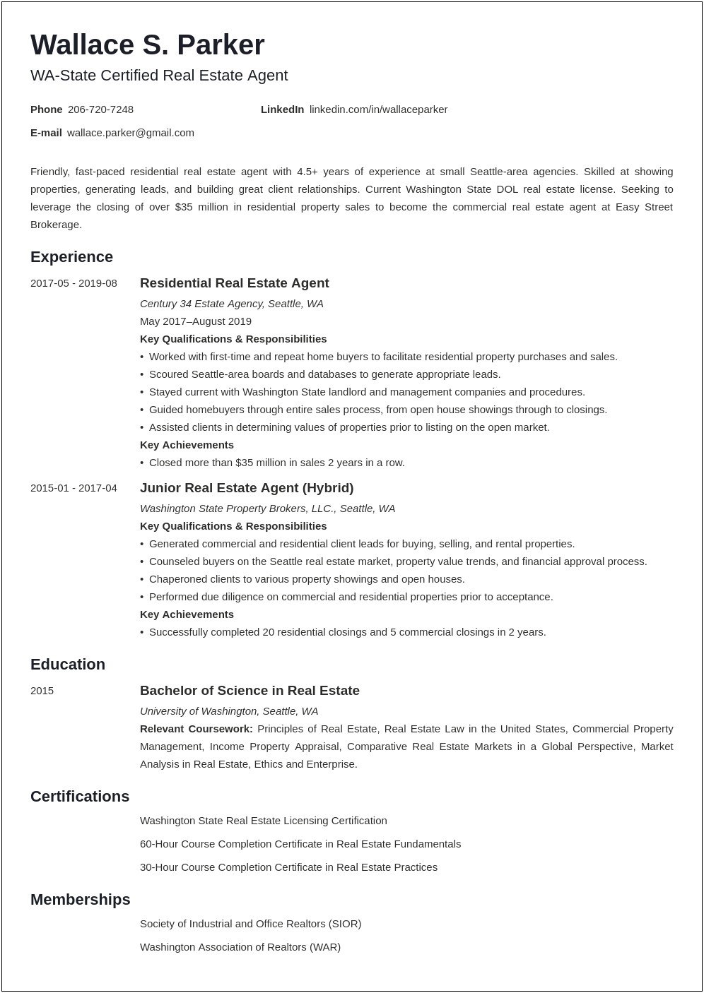 Resume Skills For Commercial Real Estate