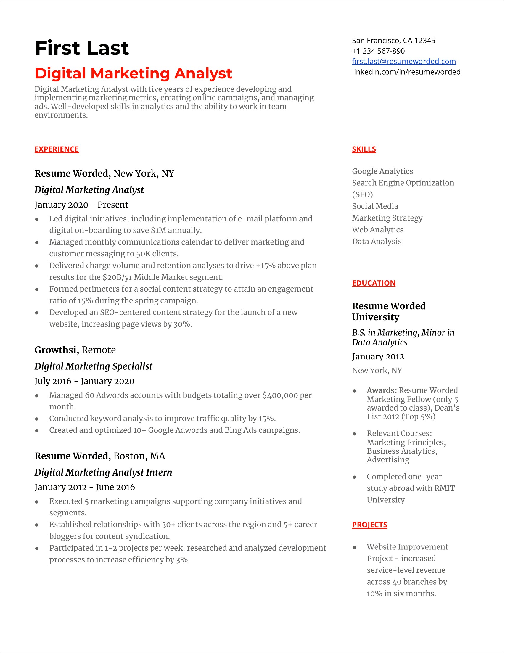 Resume Skills Section Sample Social Media