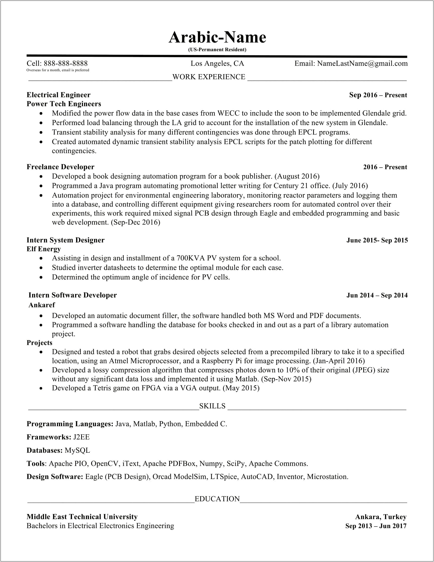 Resume Summary Examples Entry Level Engineer