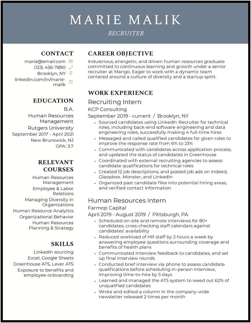 Resume Summary Examples Entry Level Job