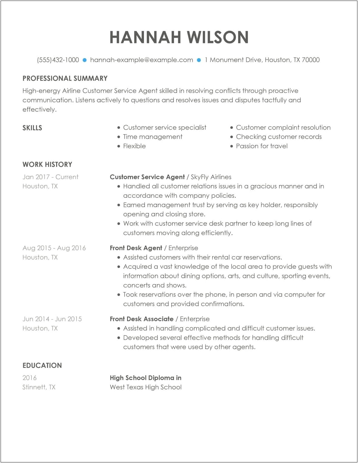 Resume Summary Examples For Airline Schedule Specialist