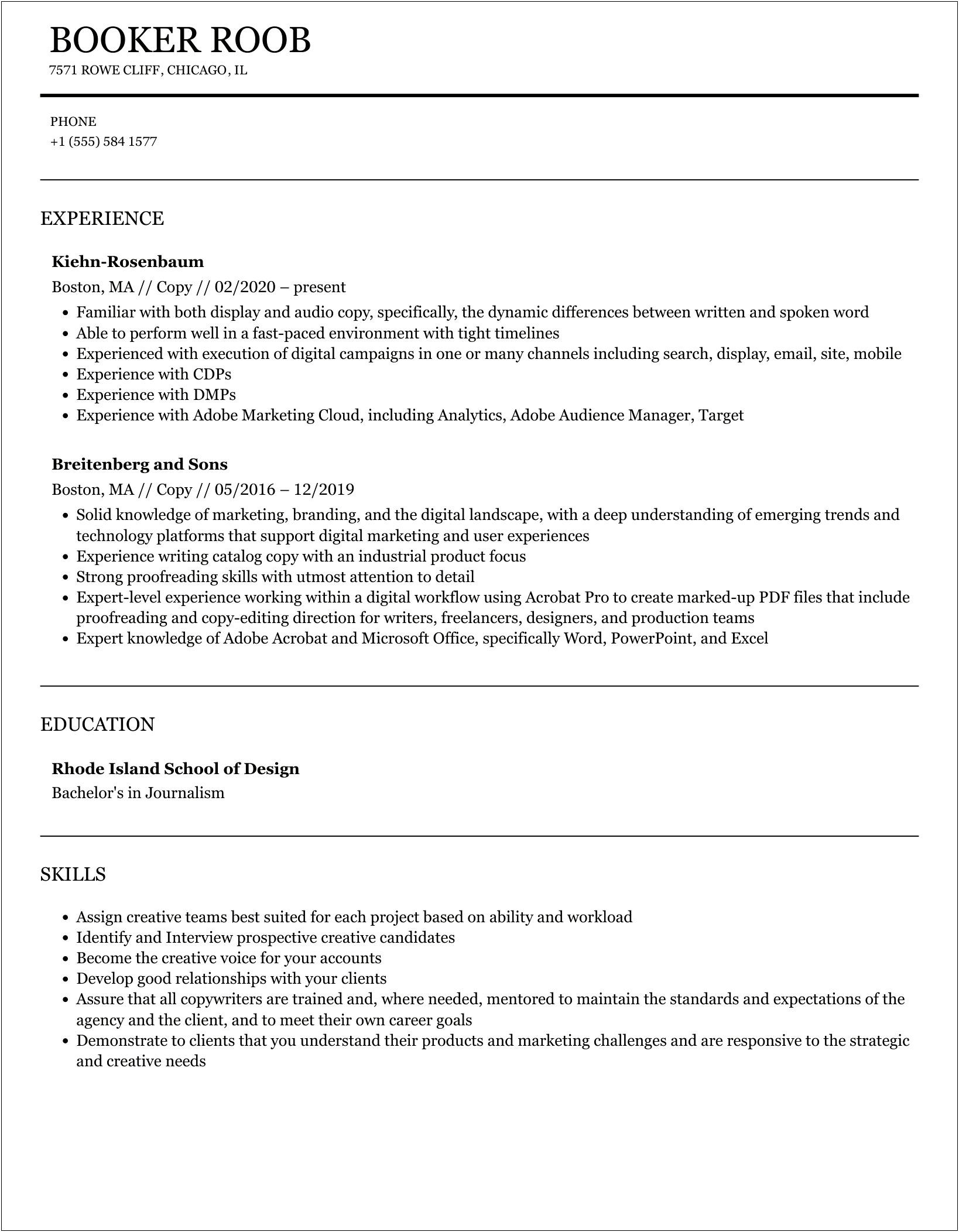 Resume Summary Examples To Copy And Paste