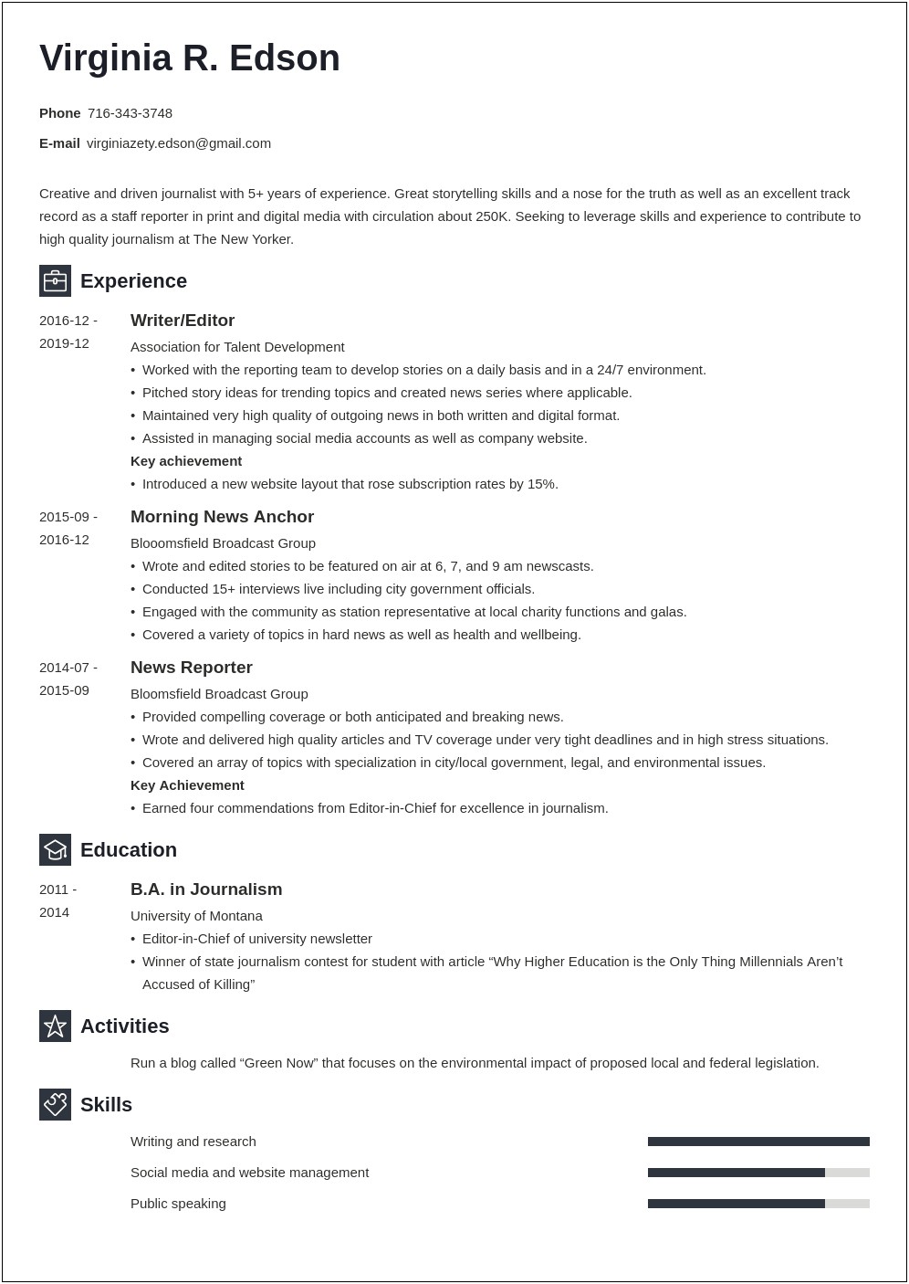 Resume Summary For Digital Printing Services