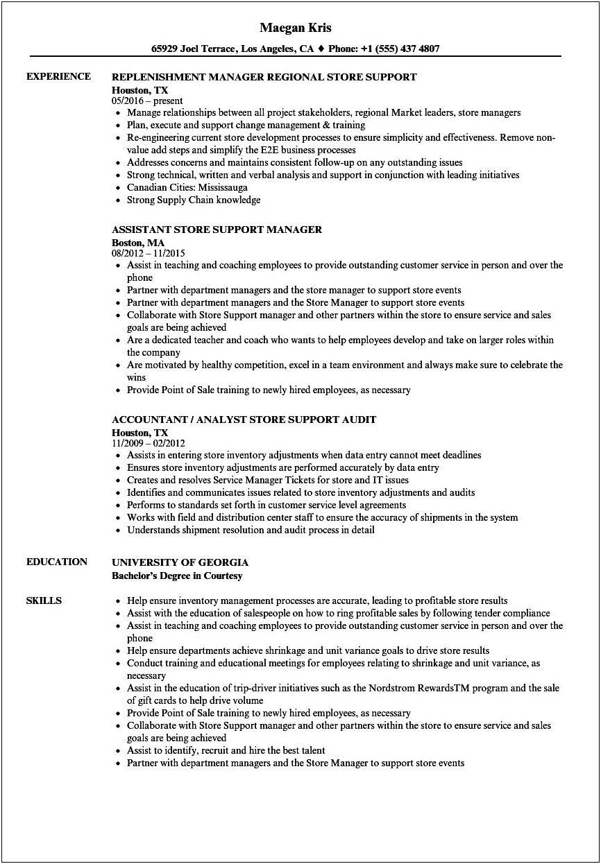 Resume Summary For Retail And Customer Service